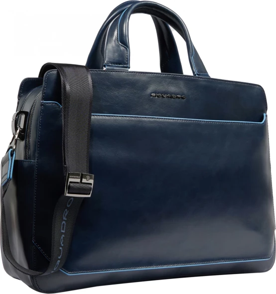 Деловая сумка Piquadro Blue Square CA6590B2/BLU2 с отделением для ноутбука 15.6&amp;quot; темно-синяя натур.кожа