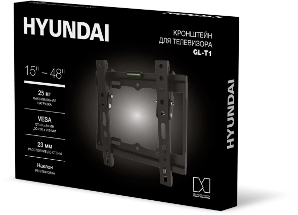 Кронштейн для телевизора Hyundai GL-T1 черный 15&amp;quot;-48&amp;quot; макс.25кг настенный наклон