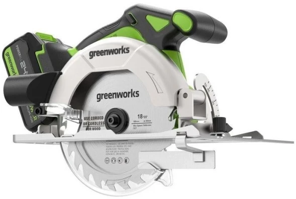 Циркулярная пила (дисковая) Greenworks GD24CS165 (ручная) D диска.:165мм (1501607CUG)