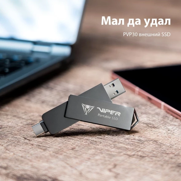 Накопитель SSD Patriot USB-C 1TB PVP301TB28UDG Viper PVP30 2.5&amp;quot; черный USB-A
