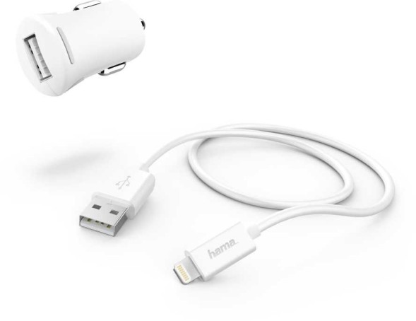 Комплект зар./устр. Hama H-183266 2.4A USB для Apple белый (00183266)