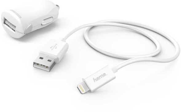 Комплект зар./устр. Hama H-183266 2.4A USB для Apple белый (00183266)