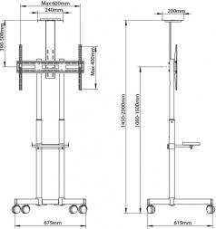 Подставка для телевизора Arm Media PT-STAND-8 черный 32&amp;quot;-80&amp;quot; макс.50кг напольный фиксированный