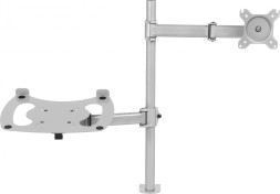 Кронштейн для монитора/ноутбука Cactus CS-VM-LH07-AL серебряный 13&amp;quot;-27&amp;quot; макс.8кг настольный поворот и наклон