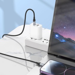 Кабель Hoco X102 Fresh iP USB-C-Lightning (m) 1м черный коробка