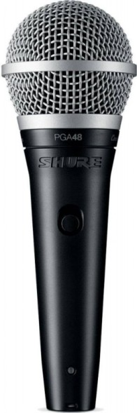 Микрофон проводной Shure PGA48-QTR-E 4.6м черный/серебристый