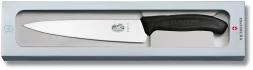 Нож кухонный Victorinox Swiss Classic (6.8003.19G) стальной разделочный лезв.190мм прямая заточка черный подар.коробка