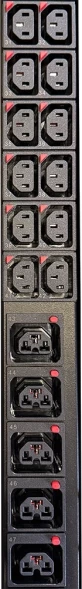 Блок распределения питания Lanmaster LAN-PDUVG132C-36L12Z-03BK верт.размещ. 36xC13 12xC39 с мониторингом 32A IEC 309 3м