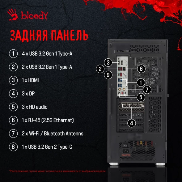 ПК Bloody BD-PC RB65C2 MT Ryzen 5 7500F (3.7) 16Gb SSD1Tb RTX4060 8Gb Windows 11 Home 64 GbitEth 650W черный (2086010)