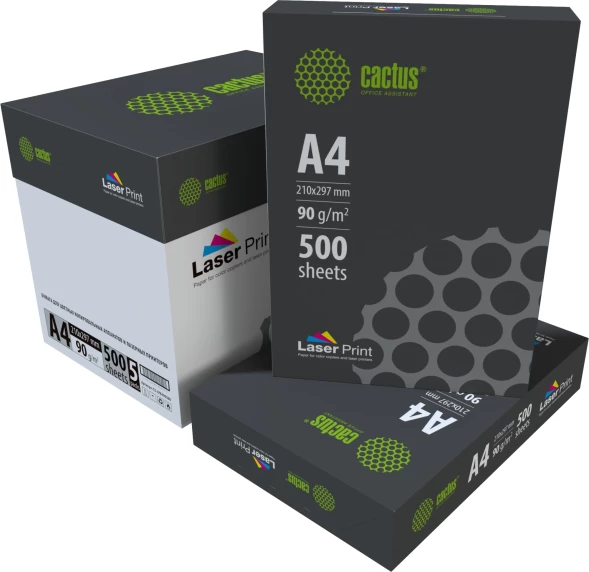 Бумага Cactus CS-LPA490500 A4/90г/м2/500л./белый CIE170% для лазерной печати