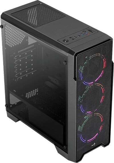 Корпус Aerocool Ore Saturn FRGB-G-BK-v1 черный без БП ATX 3x120mm 2xUSB2.0 1xUSB3.0 audio bott PSU