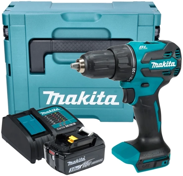 Дрель-шуруповерт Makita DHP490SF1J аккум. патрон:быстрозажимной (кейс в комплекте)