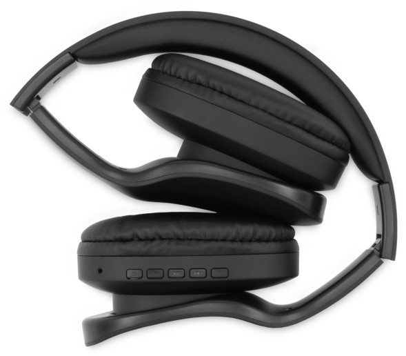 Гарнитура накладные Digma BT-17 черный беспроводные bluetooth оголовье (BT17B)