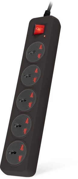 Сетевой фильтр Buro 500UNH-1.8-BG 1.8м (5 розеток) черный/серый (коробка)