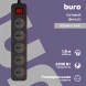 Сетевой фильтр Buro 500UNH-1.8-BG 1.8м (5 розеток) черный/серый (коробка)