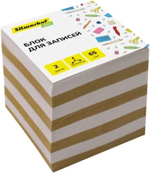 Блок для записей бумажный Silwerhof ECO Эконом 90x90x90мм 65г/м2 ассорти