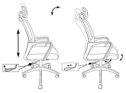 Кресло Бюрократ MC-201-H черный TW-01 TW-11 сетка/ткань с подголов. крестов. пластик
