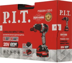 Дрель-шуруповерт P.I.T. PSB20H-13D/3 аккум. патрон:быстрозажимной (кейс в комплекте)