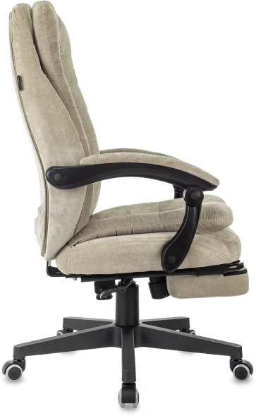 Кресло руководителя Бюрократ T-9950MSG-F Fabric песочный Light-21 крестов. пластик подст.для ног