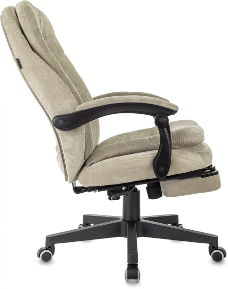 Кресло руководителя Бюрократ T-9950MSG-F Fabric песочный Light-21 крестов. пластик подст.для ног