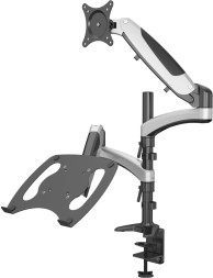 Кронштейн для монитора/ноутбука Cactus CS-VM-LH08-AL серебряный 13&amp;quot;-27&amp;quot; макс.8кг настольный поворот и наклон