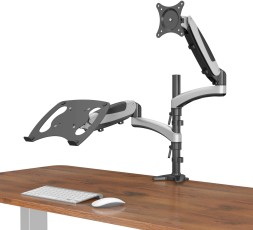 Кронштейн для монитора/ноутбука Cactus CS-VM-LH08-AL серебряный 13&amp;quot;-27&amp;quot; макс.8кг настольный поворот и наклон