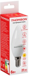 Лампа светодиодная Thomson Candle TH-B2013 6Вт цок.:E14 свеча 220B 3000K св.свеч.бел.теп. Candle (упак.:1шт)