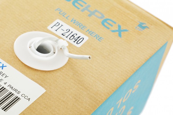 Кабель сетевой UTP 4 пары cat5E solid 0.40мм CCA 305м серый