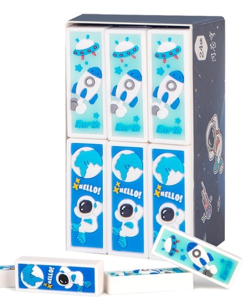 Набор ластиков Deli 71133-P 110x62x47мм ПВХ ассорти картон.кор. (24шт)