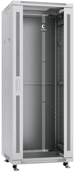 Шкаф коммутационный Cabeus (SH-05C-32U60/60) напольный 32U 600x600мм пер.дв.стекл металл 800кг серый 500мм 72.6кг 220град. 1610мм IP20 сталь