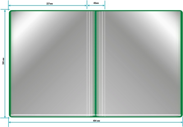 Папка с 80 прозр.вклад. Бюрократ -BPV80GRN A4 пластик 0.8мм торц.карм с бум. встав зеленый