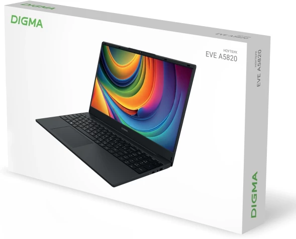 Ноутбук Digma EVE A5820 Ryzen 3 3200U 16Gb SSD512Gb AMD Radeon Graphics 15.6&amp;quot; IPS FHD (1920x1080) Windows 11 Pro black WiFi BT Cam 4500mAh (DN15R3-ADXW01)