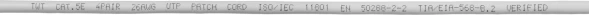Патч-корд Lanmaster TWT-45-45-50-GY UTP RJ-45 вил.-вилка RJ-45 кат.5E 50м серый ПВХ 26AWG