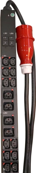 Блок распределения питания Lanmaster LAN-PDUVG332C-36L12Z-03BK верт.размещ. 36xC13 12xC39 с мониторингом 3x32A IEC 309 3м