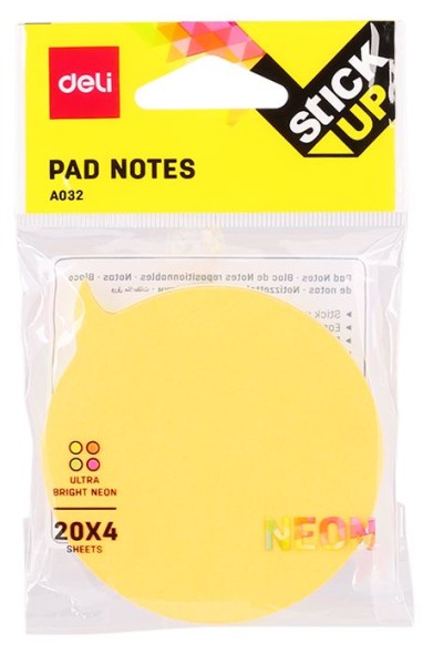 Закладки самокл. бумажные Deli EA03202 76х76мм 4цв.в упак. 20лист