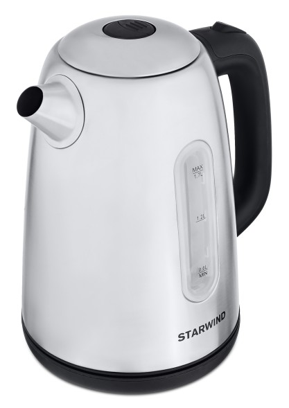 Чайник электрический Starwind SKS3210 1.7л. 2200Вт серебристый/черный корпус: металл/пластик