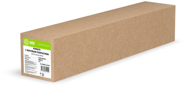 Бумага Cactus CS-PM90-61045 24&amp;quot;(A1) 610мм-45м/90г/м2/белый CIE155% матовое универсальная (с покрытием) втулка:50.8мм (2&amp;quot;) (упак.:1рул)