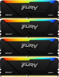 Память DDR4 4x8GB 3200MHz Kingston KF432C16BB2AK4/32 Fury Beast RGB RTL Gaming PC4-25600 CL16 DIMM 288-pin 1.35В dual rank с радиатором Ret