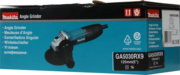 Углошлифовальная машина Makita GA5030RX9 720Вт 11000об/мин рез.шпин.:M14 d=125мм