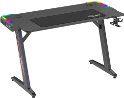 Стол игровой Cactus CS-GTZ-BK-RGB столешница ДСП черный каркас черный 127x76x63.5см