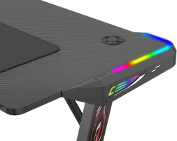 Стол игровой Cactus CS-GTZ-BK-RGB столешница ДСП черный каркас черный 127x76x63.5см