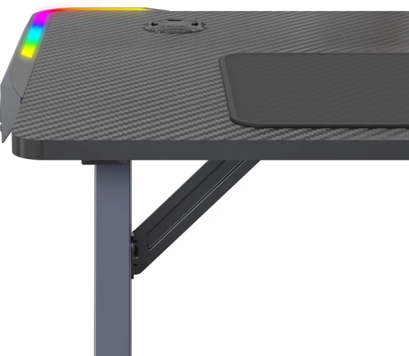 Стол игровой Cactus CS-GTZ-BK-RGB столешница ДСП черный каркас черный 127x76x63.5см