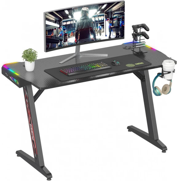 Стол игровой Cactus CS-GTZ-BK-RGB столешница ДСП черный каркас черный 127x76x63.5см