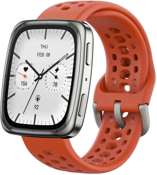 Смарт-часы Amazfit Active 2S A2440 1.75&amp;quot; AMOLED корп.серебристый рем.черный разм.брасл.:150-210мм (6972596108825)