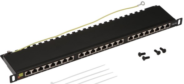 Патч-панель Lanmaster LAN-PPC24S5E 19&amp;quot; 0.5U 24xRJ45 кат.5E STP