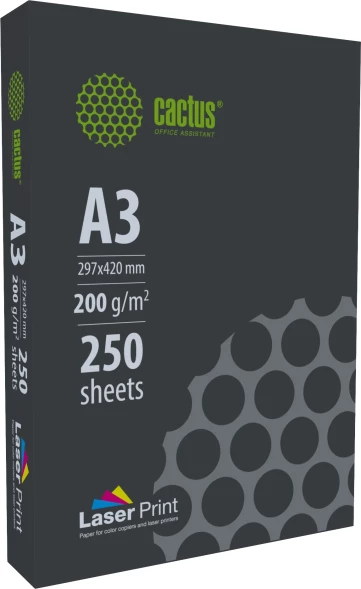 Бумага Cactus CS-LPA3200250 A3/200г/м2/250л./белый CIE170% для лазерной печати