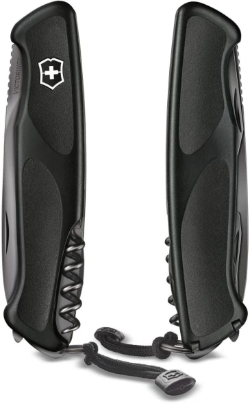 Нож перочинный Victorinox RangerGrip Onyx (0.9563.C31P) 130мм 12функц. черный подар.коробка в комплекте: шнурок
