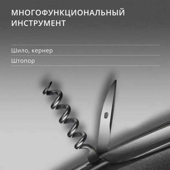 Нож перочинный Victorinox RangerGrip Onyx (0.9563.C31P) 130мм 12функц. черный подар.коробка в комплекте: шнурок