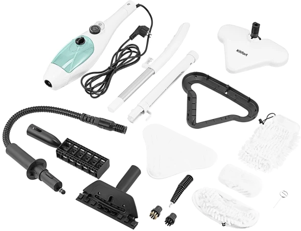 Швабра паровая Kitfort КТ-3920 1300Вт белый/голубой