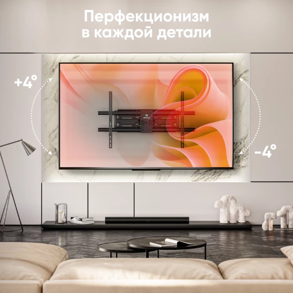 Кронштейн для телевизора Onkron M10 черный 42&amp;quot;-110&amp;quot; макс.100кг настенный поворотно-выдвижной и наклонный